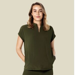 Mandala Dark Olive Green Sleeveless Top